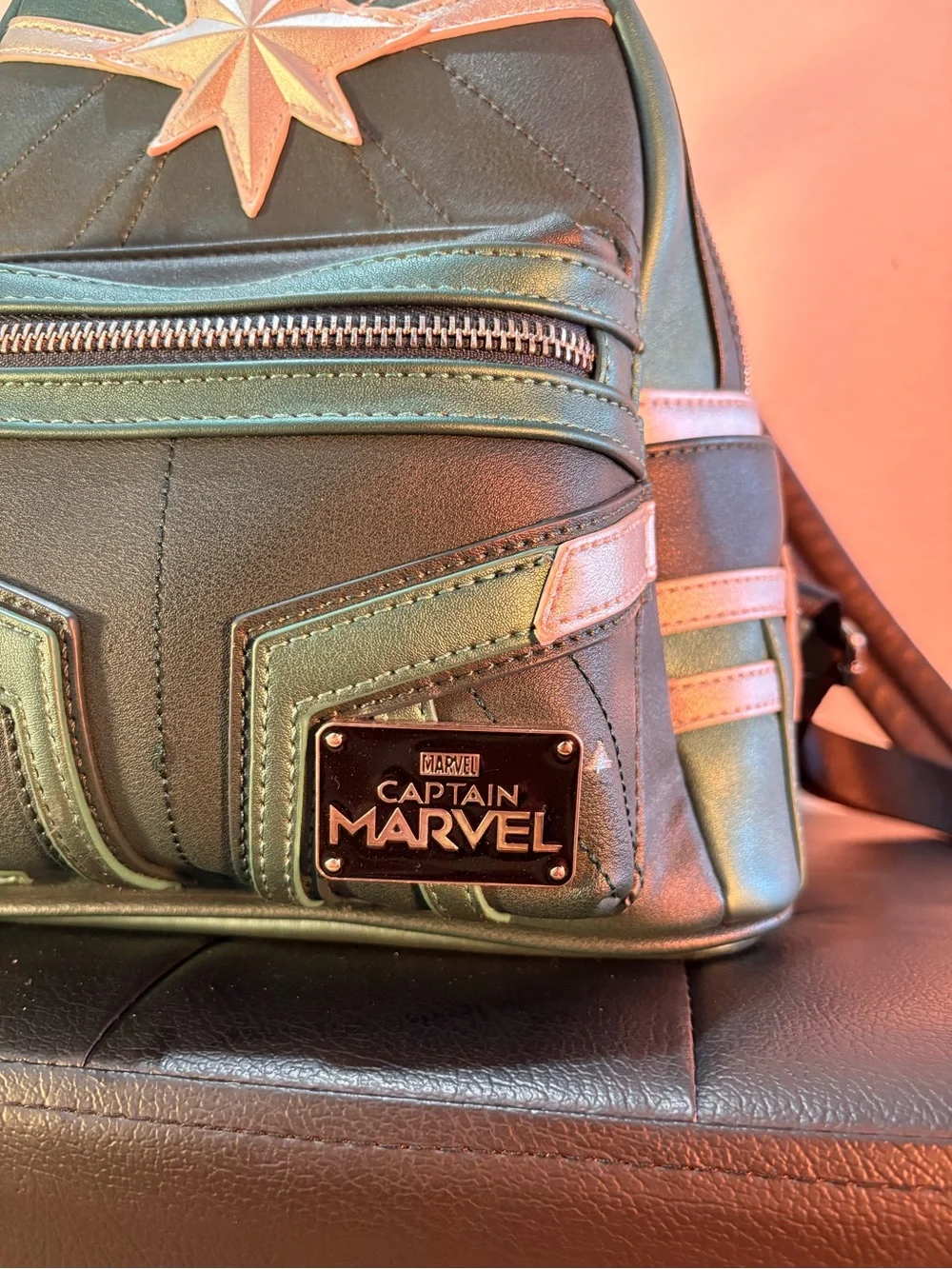 Loungefly Captain Marvel Green Star Mini Backpack